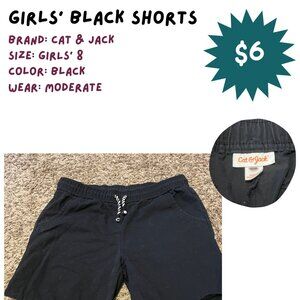 Girls' Black Shorts, Size 8, Cat & Jack